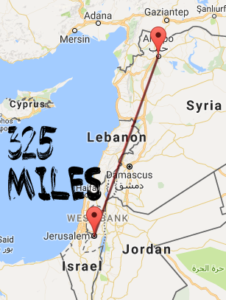 325 miles to aleppo