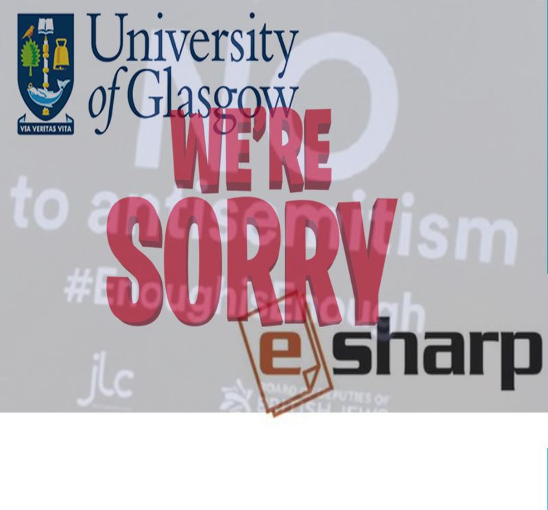 ESHARP GLASGOW UNIVERSITY ANTISEMITISM