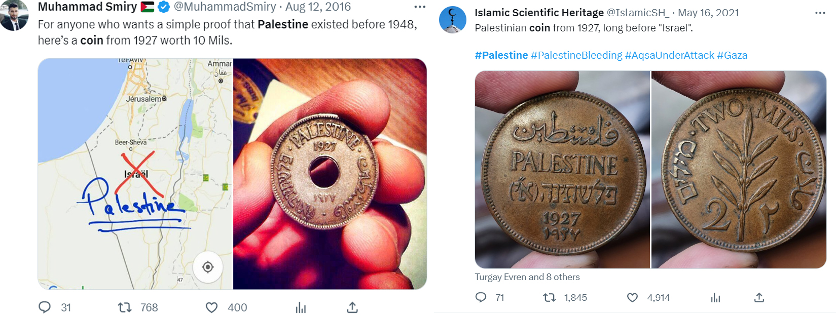 coins palestine - twitter history