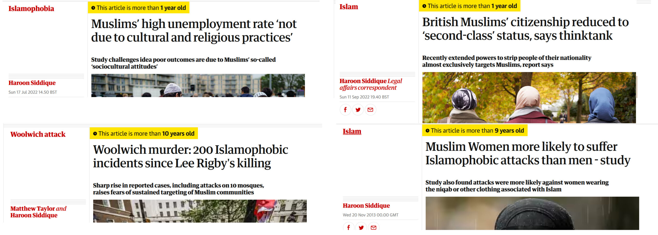 Guardian lies, Islamophobia