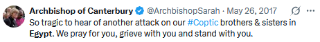 Archbishop of Canterbury, Egypt