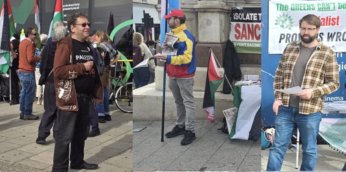outside the Green Party conference