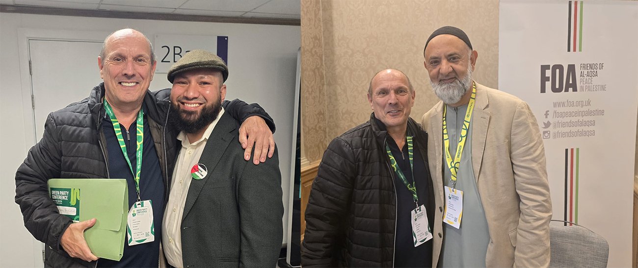 Green Party conference selfies. Ismail Patel and Mothin Ali